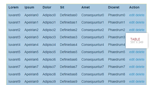 Table Pixels Example