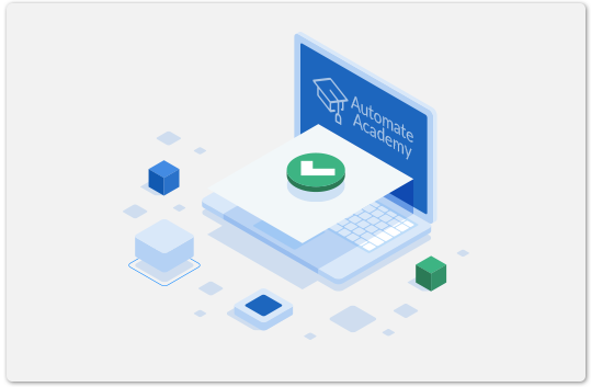 Automate academy on computer screen Automate academy on computer screen