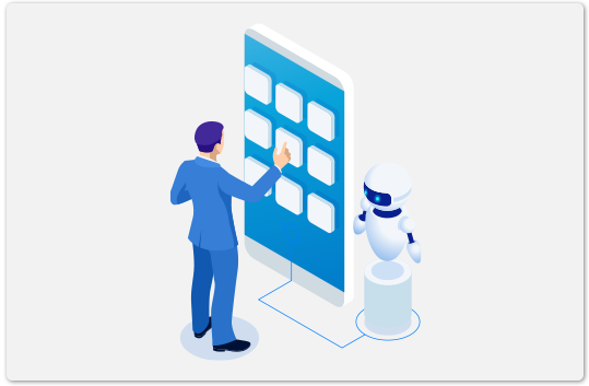 person selecting bots person selecting bots