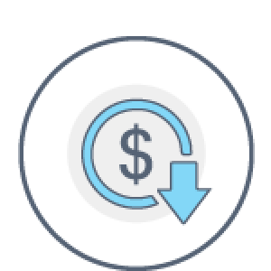 dollar sign with arrow pointing down