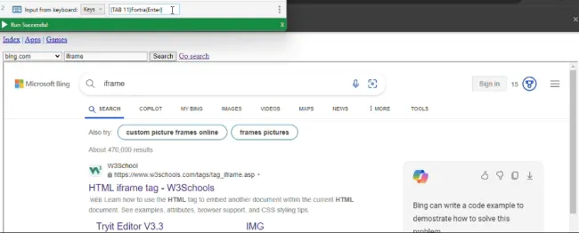 iframe Search Example