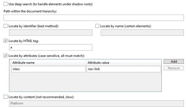 Attributes Window Example