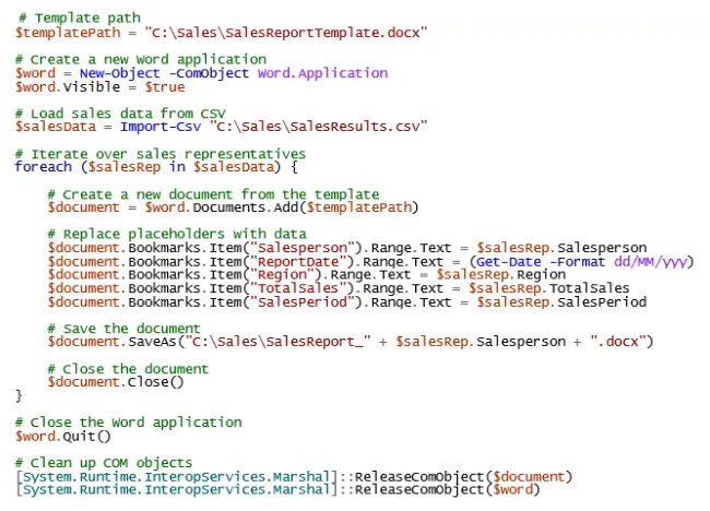 Word Automation Example