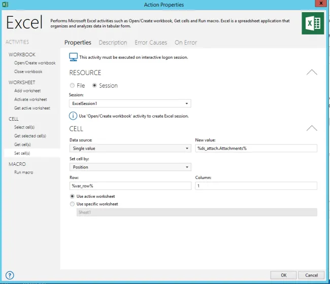 Pull data into Excel spreadsheet