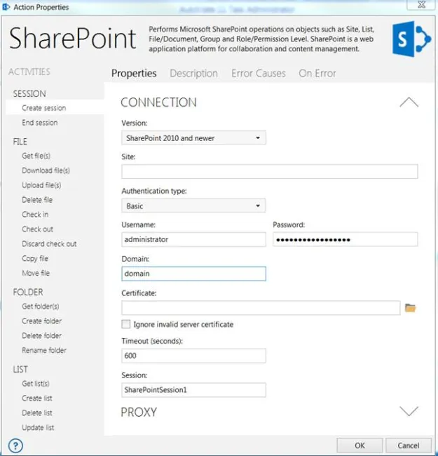Automate SharePoint Actions