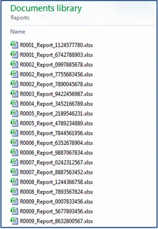Shared Folder of Reports